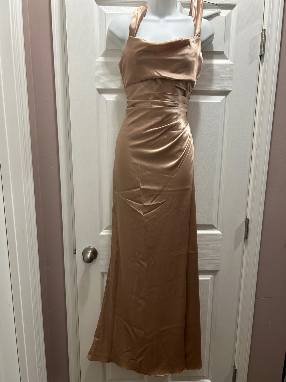 Chic Blush Satin dress for any occasion